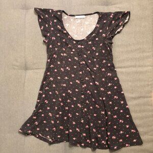 Arizona Black Floral Mini Dress - Size S